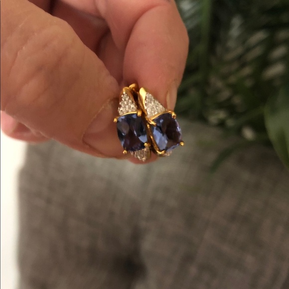 Elegant pure silver Gold plated Blue Jewelry Set - Picture 3 of 14